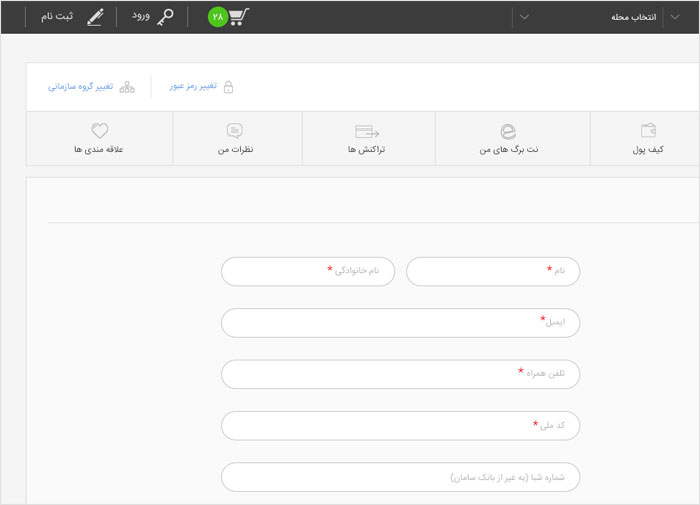 نت برگ سازمانی